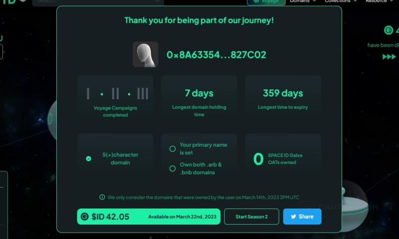 Личный опыт: дроп за web3-домены bnb, arb, eth от проекта «Space ID»